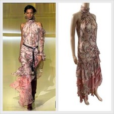 EMANUEL UNGARO VINTAGE F/W 2002 RUNWAY ASYMETTRICAL DRESS SIZE 38