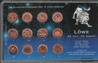 Europe GlücksCENT-Coins all 12 Gründungsländer Leo brillant uncirculate