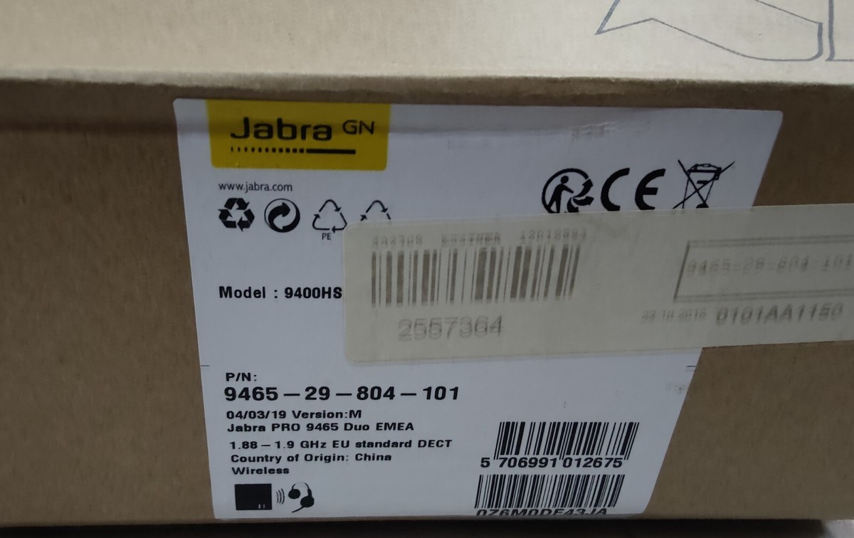 Jabra 9465-29-804-101 Headset, On-Ear, Bluetooth, Black,