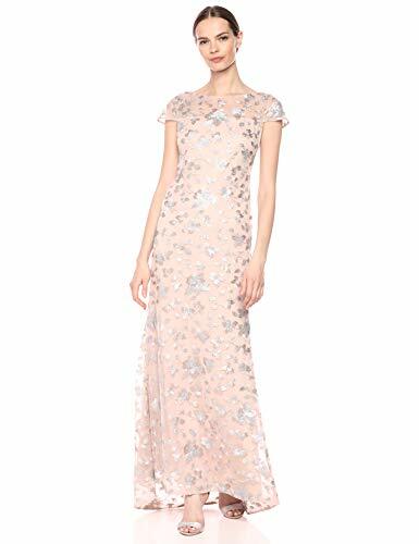 calvin klein embellished mesh gown