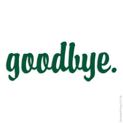 Goodbye, Vinyl Decal Sticker, Multiple Colors & Sizes #4135