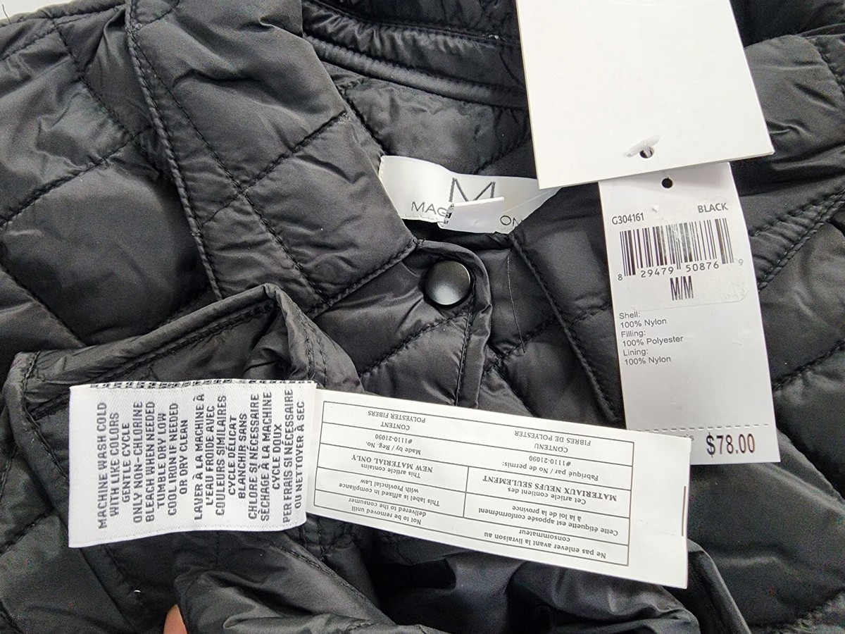 Magaschoni women jacket light coat G304161 nylon black pocket sz M