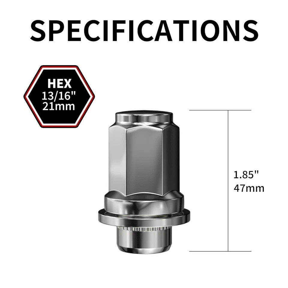 24 tuercas magníficas de fábrica Toyota OEM 12x1,5 cromadas Tacoma TRD 4Runner 1,87" de alto Foto 2 de 4