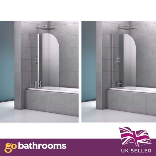 Boxton Single Rectangle Double Bath Shower Screen Curved Screen Rectangle 1400mm
