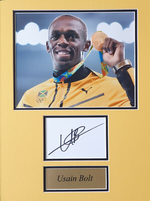 USAIN BOLT signiert 16x12 Foto Display WELTMEISTER SPRINTER Leichtathletik COA