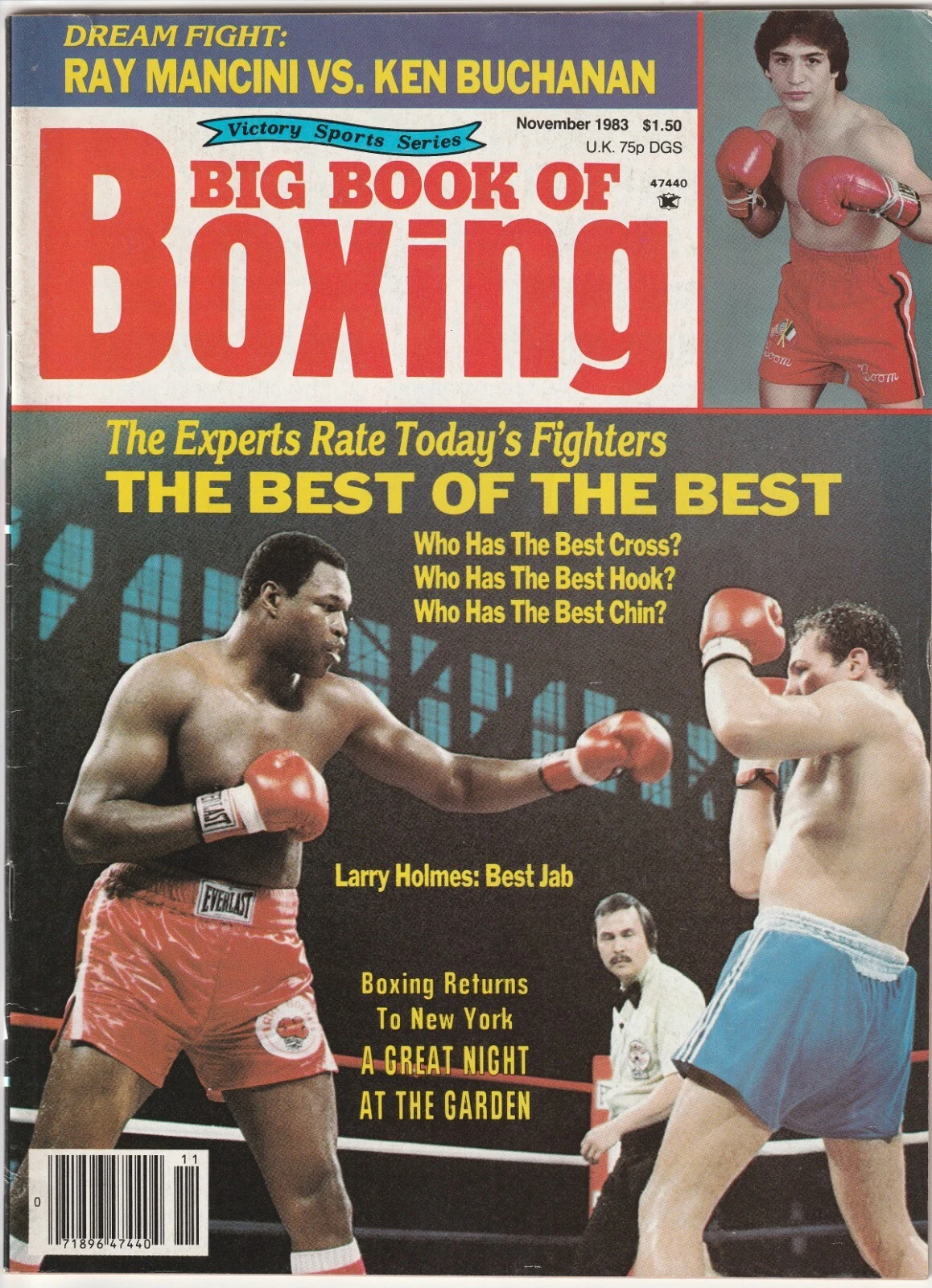 BIG BOOK OF BOXING MAGAZINE RAY MANCINI-LARRY HOLMES BOXING HOFers NOVEMBER 1983 - 画像1/3