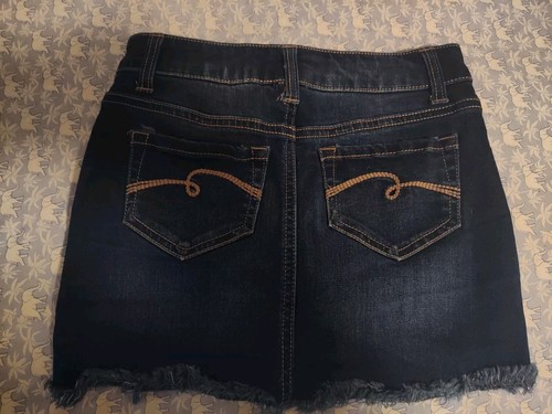Justice Jean Blue Denim Skirt Skort Girls Size 7 - Picture 3 of 5