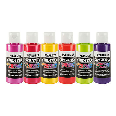 (120,17 /1l) Createx Colors - 6 x 60ml Pearl Sample Set - Airbrush Farben 115811