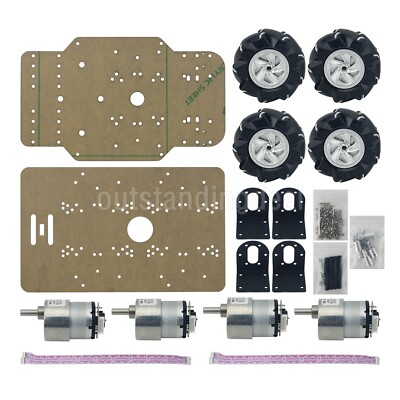 Unassembled Robot Car Kit Mecanum Wheel DC Deceleration Brushed Motor ot25