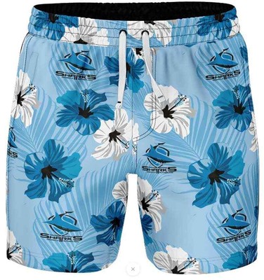 Cronulla Sharks NRL Mens Aloha Volley Swim Shorts Sizes S-7XL BNWT