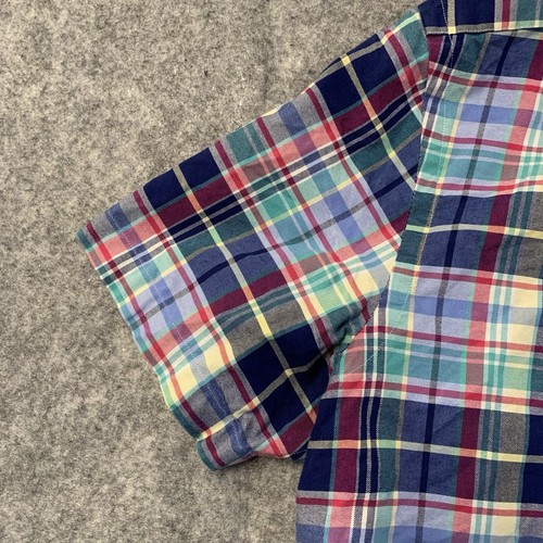 Ralph Lauren Shirt Mens L Multicolor Plaid Flesh Pony Short Sleeve - Picture 13 of 16