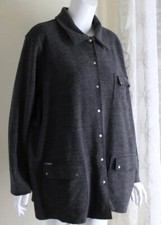 Ralph Lauren Sz 1X Lux Fleeced Wool Acrylic Unlined Long Snap Jacket Blazer