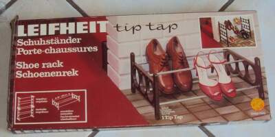 LEIFHEIT tip tap Schuhregal Schuhständer 70er Jahre im org. Karton stapelbar