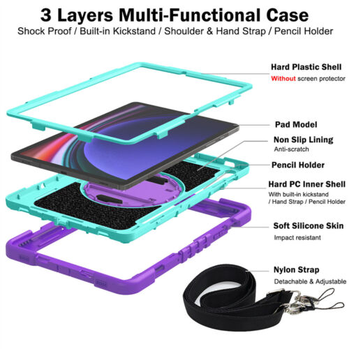 Tablet Shockproof Stand Rugged Case Cover For Samsung Galaxy Tab A7 A9 S9 A9+ - Picture 7 of 20