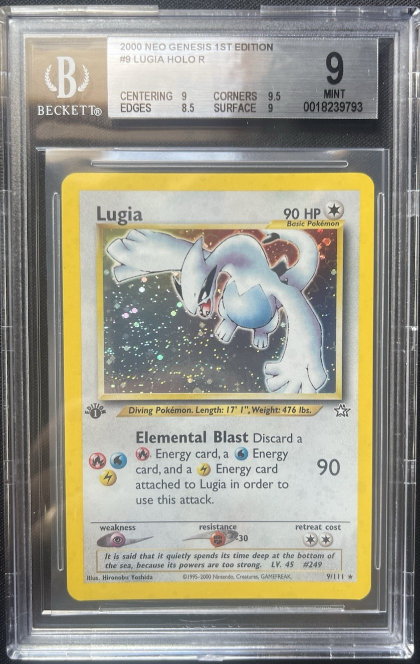 Pokemon Neo Genesis Lugia 1st Edition #9 BGS 9 Mint First Edition
