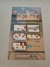 MS20 Seattle Storm 2008 WNBA Basketball Magnet Schedule - Starbucks Coffee