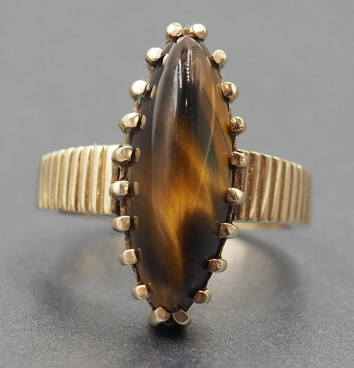 9ct gold tigers eye best sale ring