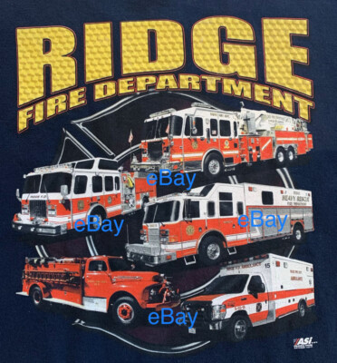 Ridge Fire Department Suffolk County Long Island Ny T Shirt Xl Fdny Rfd Lafd Ebay