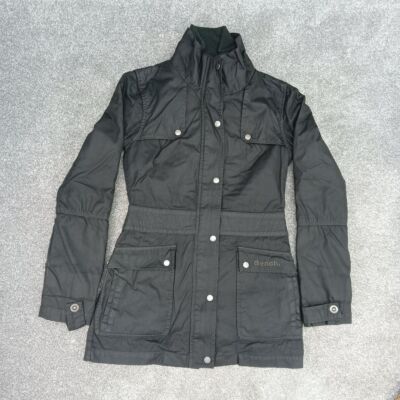 BENCH BLACK Y2K UP JACKET HOURGLASS WINTER COAT UK SIZE XS