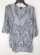 J Crew Dress Womens Small Blue White Floral Popover Sheath Lightweight