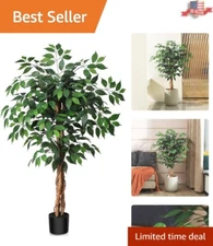 Versatile Lifelike Ficus Tree - 48in Indoor/Outdoor Faux Plant for All Seasons