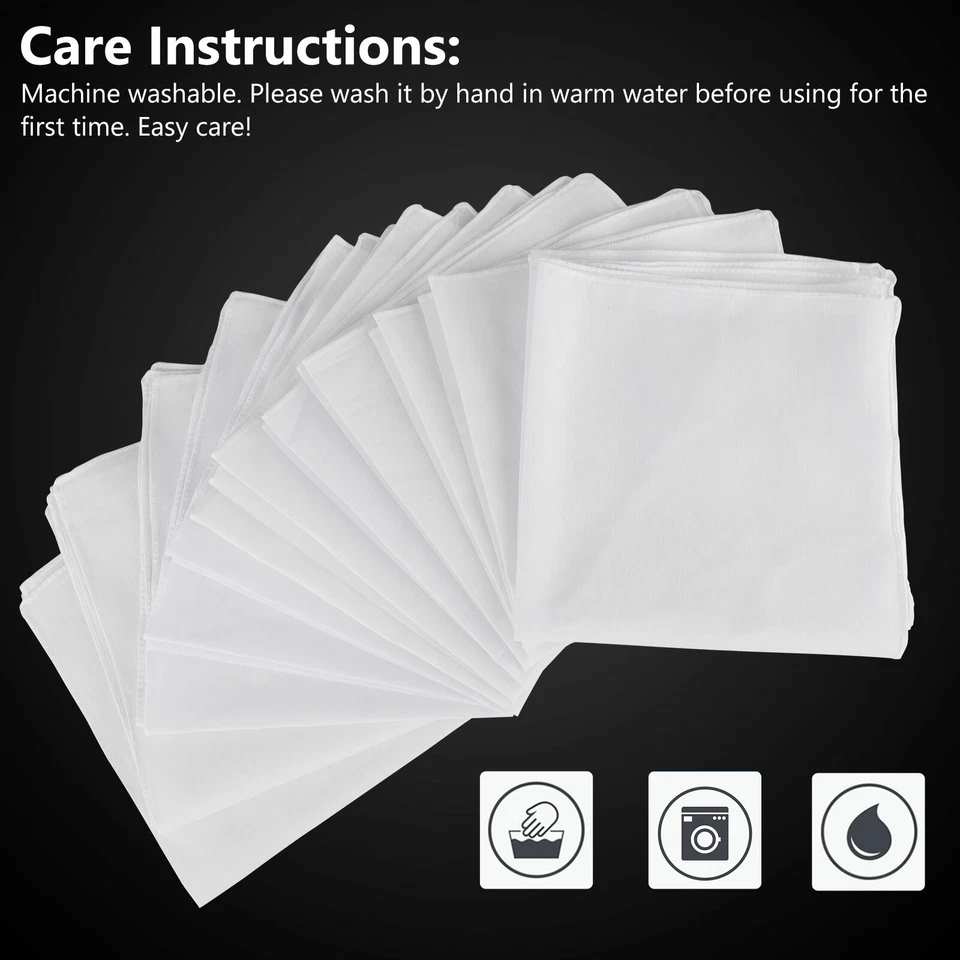 13 Pcs White Cotton Men Handkerchiefs Hanky Pocket Square Hankie Lot Set Vintage - Image 3 of 4