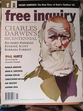 FREE INQUIRY Magazine February/March 2009, Darwin, Dole's Godless Ad, Economy
