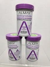 3- Almay Eye Makeup Remover Pads 120CT Hypoallergenic Longwear Waterproof