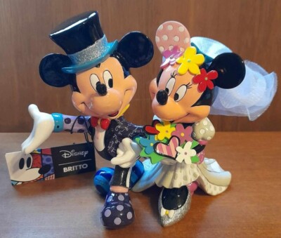Disney Britto Mickey Minnie Mouse Hochzeit Braut Bräutigam Pop Art Figurine