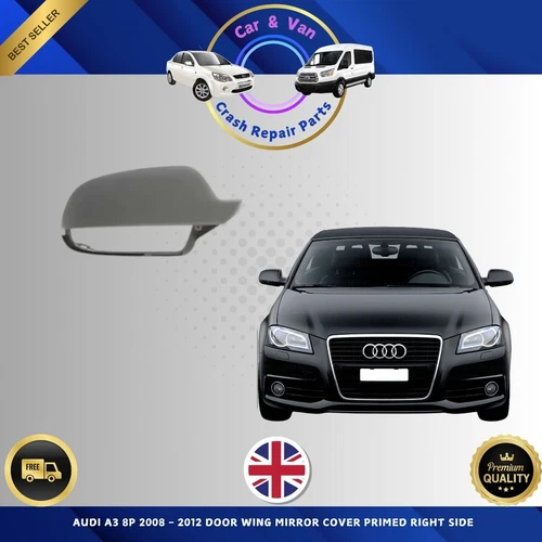 AUDI A3 8P 2008 - 2012 DOOR WING MIRROR COVER PRIMED RIGHT SIDE OE 8F0857528GRU