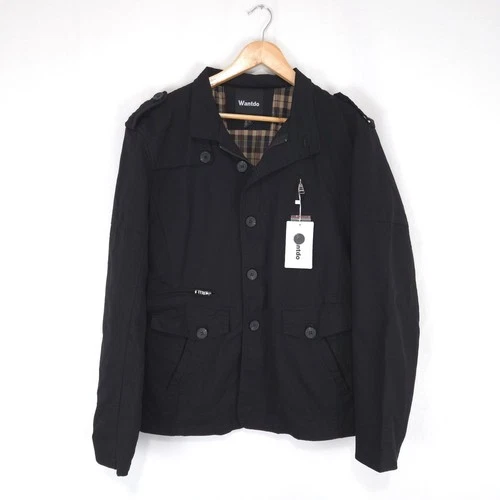 Wantdo Men's Military Casual Stand-Up Collar Cotton Jacket Utility Black Size M - product listing photo