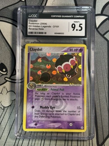 CGC 9.5 MINT+ Claydol 2004 EX Hidden Legends 2/101 Reverse Holo Pokemon Card