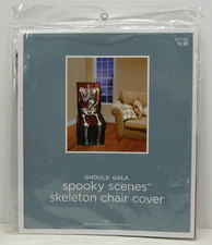 Halloween Spooky Scenes Chair Covers Skeleton Party Decor Ghouls Gala Lot of 3