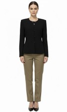 LINDA ALLARD ELLEN TRACY Women  s Black Elegant Button Front Blazer Size 6
