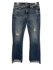 Silver Jeans Women's Mazy Boot Crop Raw Hem Mid-Rise Jeans W28/L26 Stretch