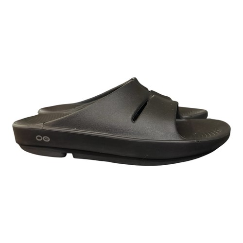 Sandalias Oofos Ooahh Negras Recuperación Tobogán Mujer 9 Hombre 7 EU 40 Playa Viaje - Imagen 5 de 8