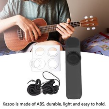 Black Kazoo Flute ABS Flute Musical Wind Instrument With Diaphragm For Play