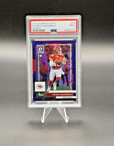PATRICK MAHOMES II 2022 Panini Donruss Optic #94 Purple 03/50 PSA 9 Mint