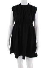Ann Taylor Womens A-Line Fit & Flare Black High Neck Petite Dress Size 2XS