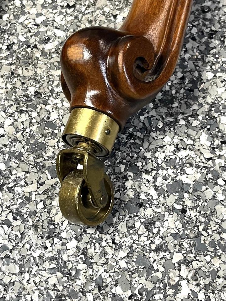 Queen Anne French Provincial Cherry Piano Legs 25” 1985 Kimball Designer Console - Image 3 of 4