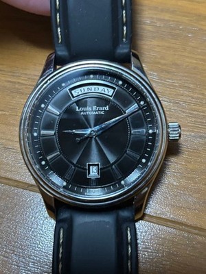 Louis Erard Black Dial Automatic Watch with Silicone Strap Used From Japan