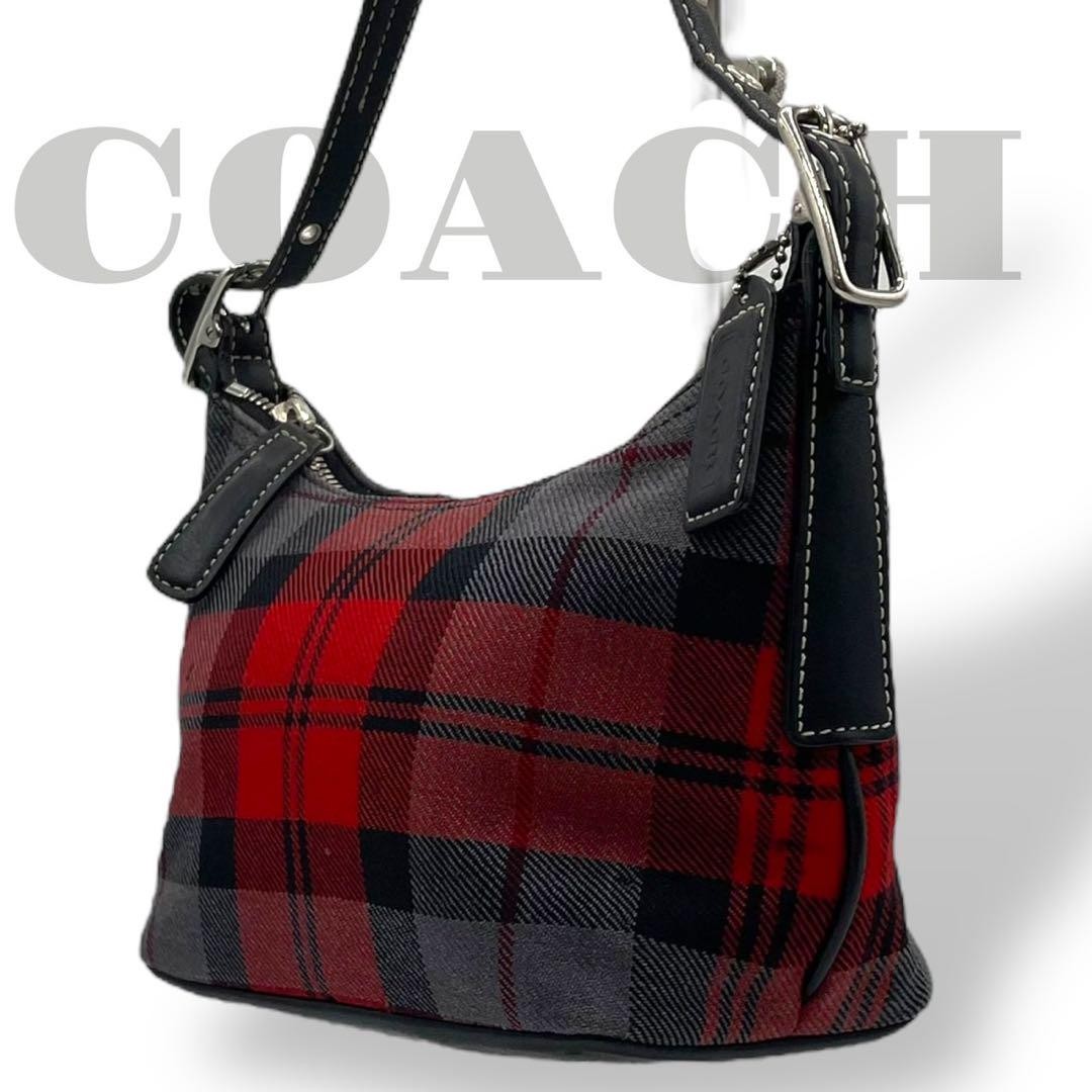 Coach Red Leather Accessory Pouch Handbag Used