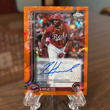 2025 Topps Chrome Sapphire Rece Hinds RC Orange Auto /25  - REDS