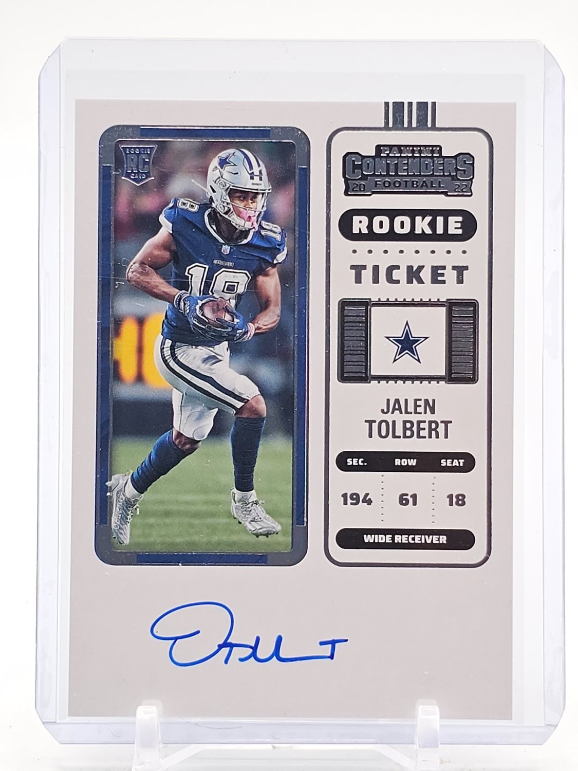 Jalen Tolbert Panini Contenders #122 Rookie Autograph Ticket