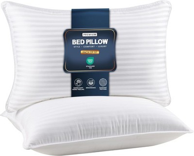 Bed Pillows for Sleeping Queen Size (White) Set of 2 Down Alternative Pillow