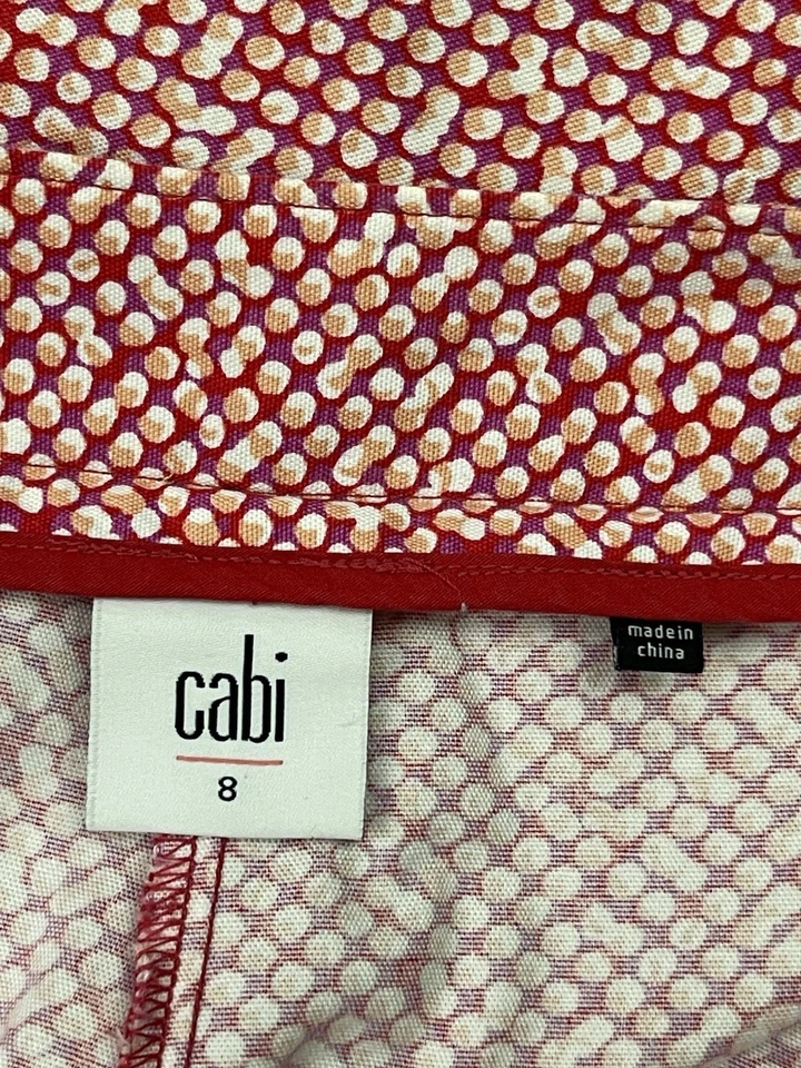 CAbi Picnic Short Polka Dot Side Zip Red High-Waisted Style 5121 Size 8 - Image 4 of 4