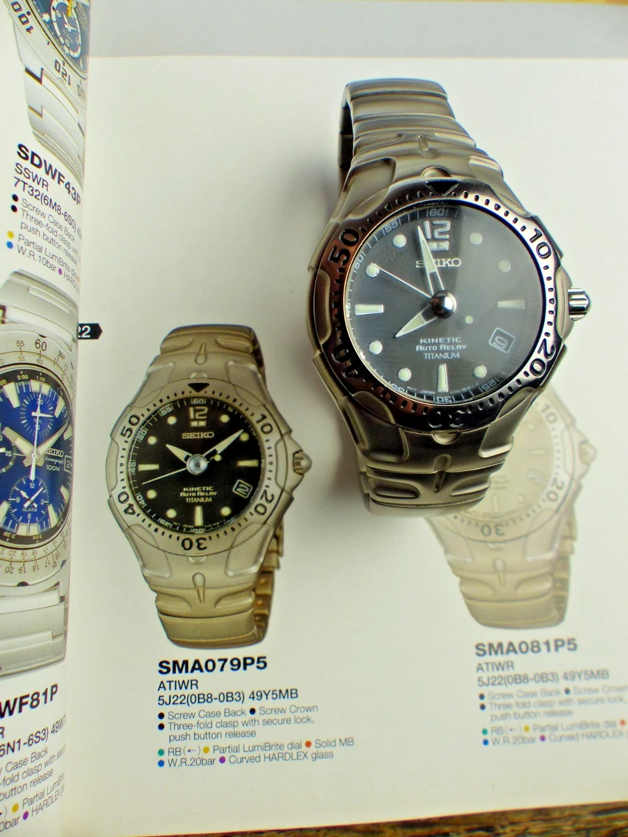 Reloj Seiko Kinetic Relé Automático Titanio 5J22-0B89 Ref: SMA079 Solo Ex/Pantalla