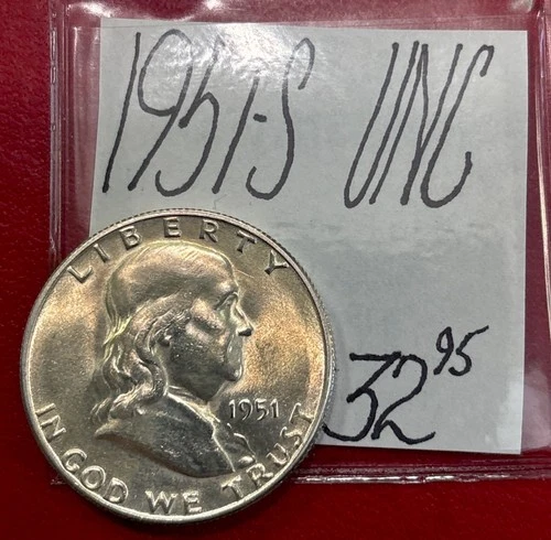 1951-S Franklin Silver Half Dollar! (UNC) Uncirculated Condition! ENN Coins