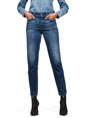 G-Star Damen Jeans, 3301 High Straight 90's Ankle, Blau faded cobalt, W26 L32