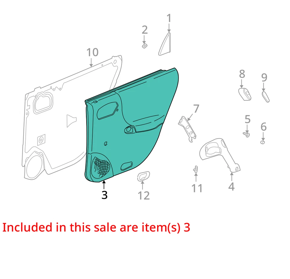 FITS 2000 SATURN LS2 LW2 PANEL ASM RR S/D TR 22678640 - NEW OEM 22678640 - Image 2 of 3